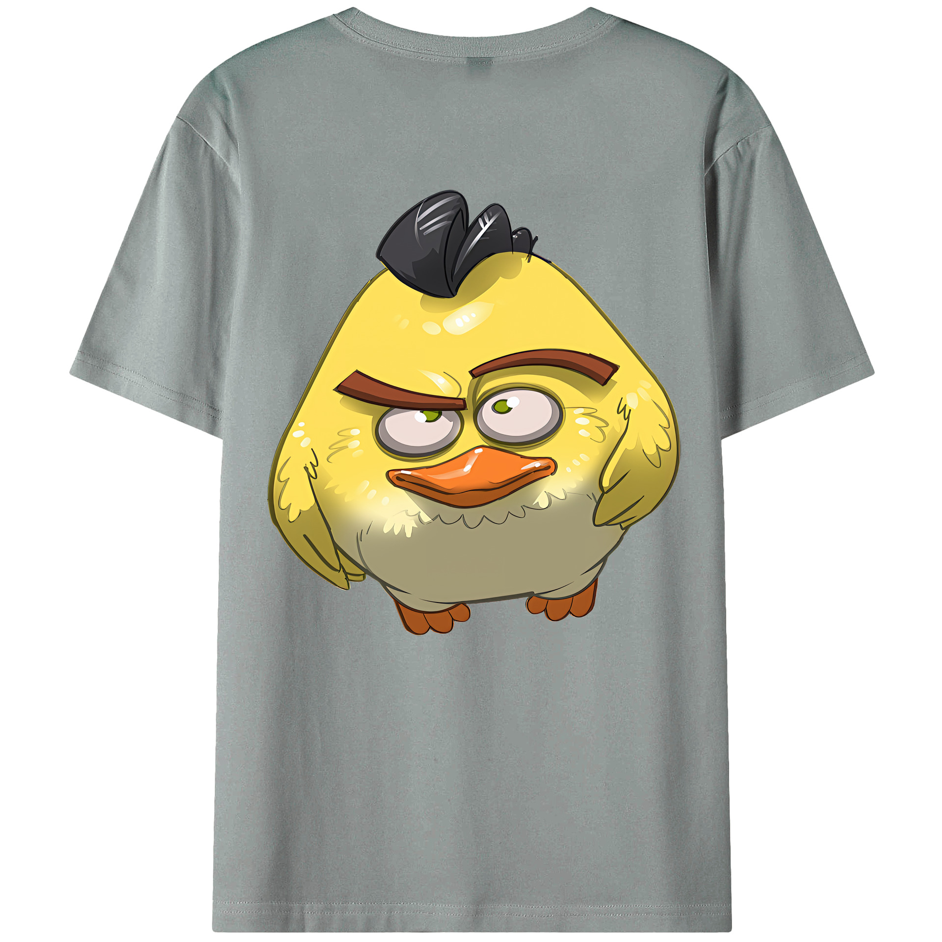 （画像用） Angry Birds アングリーバード 綿100％ メンズ半袖Tシャツ（バックプリント） 通気性
